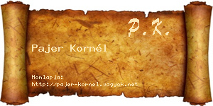 Pajer Kornél névjegykártya