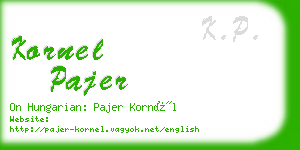 kornel pajer business card